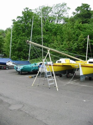 Mast up - stern view